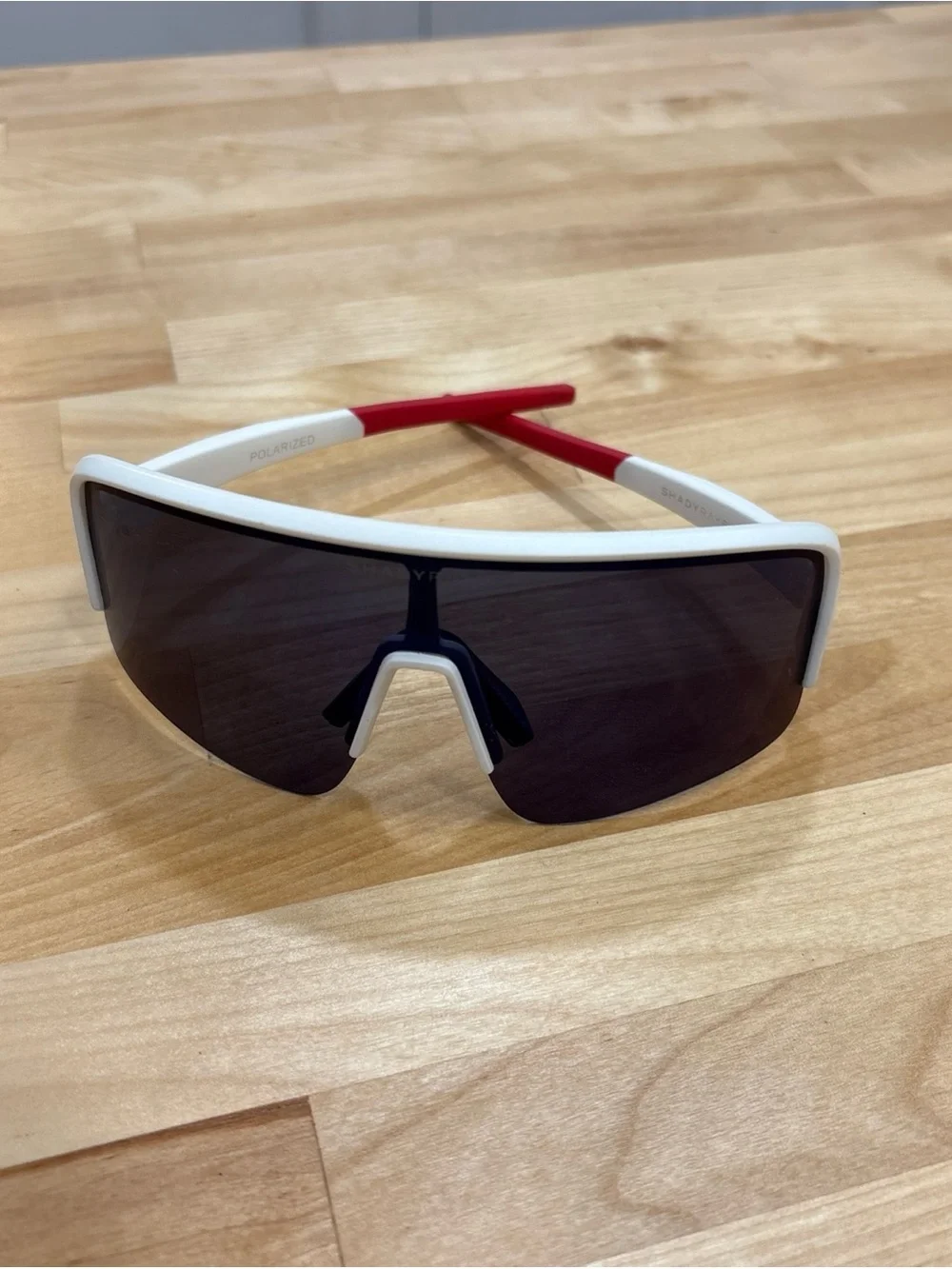 Shady Rays Shield SH-3 Sunglasses Polarized UV400 White plastic frame